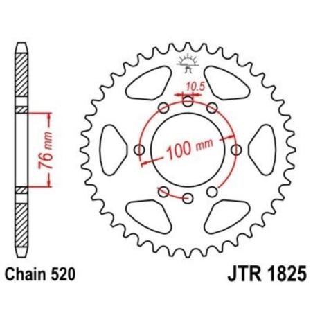 JT SPROCKETS JTR1825.43 : Corona JT 1825 de acero con 43 dientes