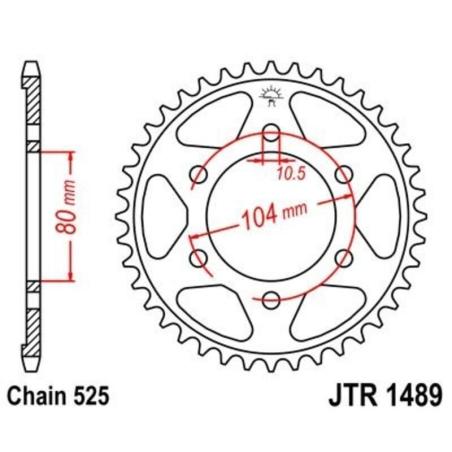 JT SPROCKETS JTR1489.40ZBK : Corona JT 1489 de zinc negro con 40 dientes