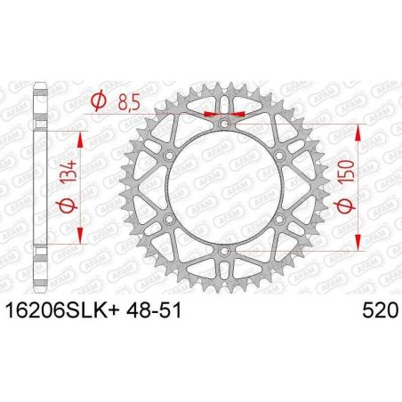 AFAM 16206SLK+49 : Corona AFAM acero autolimpiable 16206 - Paso 520