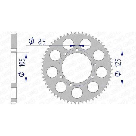 AFAM 48200-58 : Corona AFAM aluminio 48200 - Paso 428