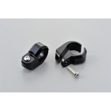 DAYTONA 99445 : Juego de abrazaderas para barra de refuerzo de manillar DAYTONA aluminio anodizado negro - Ø22,2mm