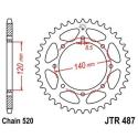 JT SPROCKETS JTR487.43ZBK : Corona JT 487 de zinc negro con 43 dientes