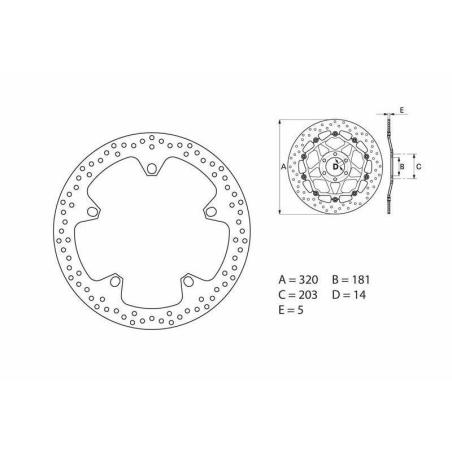 BREMBO 68B407D7 : Disco de freno BREMBO Serie Oro redondo fijo