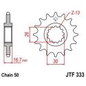 JT SPROCKETS JTF333.16RB : Piñón con goma anti-ruido JT SPROCKETS acero 333 - 530