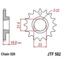 JT SPROCKETS JTF582.16RB : Piñón con goma anti-ruido JT SPROCKETS acero 582 - 520