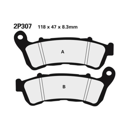 NISSIN 2P-307ST : Juego pastillas de freno NISSIN 2P307ST Del. NC700S, X ABS