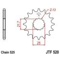 JT SPROCKETS JTF520.17RB : Piñón con goma anti-ruido JT SPROCKETS acero 520 - 525