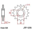 JT SPROCKETS JTF1370.16RB : Piñón con goma anti-ruido JT SPROCKETS acero 1370 - 525