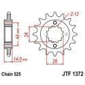 JT SPROCKETS JTF1372.17RB : Piñón con goma anti-ruido JT SPROCKETS acero 1372 - 525
