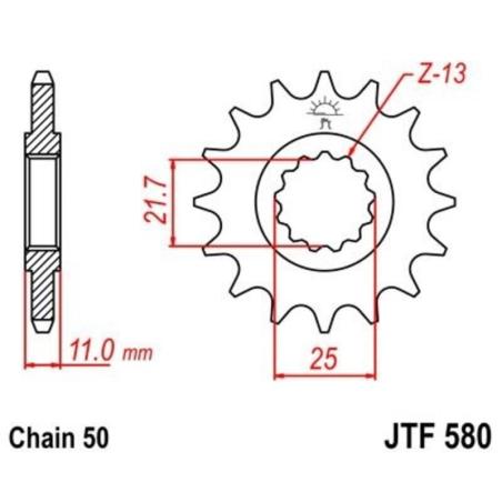 JT SPROCKETS JTF580.16RB : Piñón con goma anti-ruido JT SPROCKETS acero 580 - 530