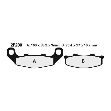 NISSIN 2P-280NS : Juego pastillas de freno NISSIN 2P280NS Tra. RGV250 93