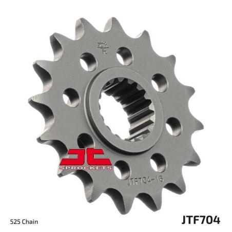 JT SPROCKETS JTF704.16RB : Piñón con goma anti-ruido JT SPROCKETS acero 704 - 525