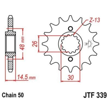 JT SPROCKETS JTF339.17RB : Piñón con goma anti-ruido JT SPROCKETS acero 339 - 530
