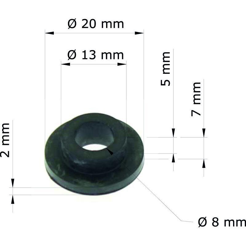 TOURMAX GRM-115/10 : Silentblock Honda XR650L 94-08/depósito 33718-GE2-690 GRM-115/10 (Juego de 10)