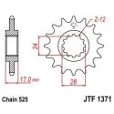 JT SPROCKETS JTF1371.15RB : Piñón con goma anti-ruido JT SPROCKETS acero 1371 - 525