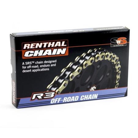 RENTHAL C416 : Cadena Renthal con retenes 520R3-3 con 120 eslabones negro/oro