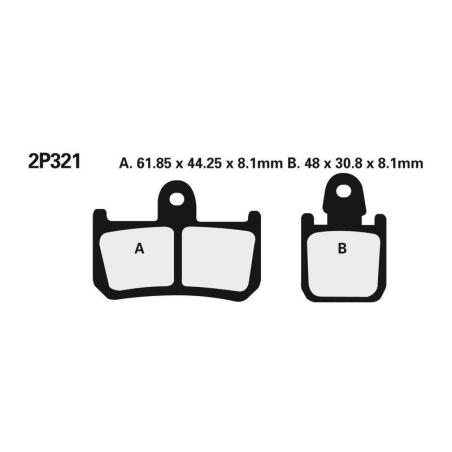 NISSIN 2P-321ST : Juego pastillas de freno NISSIN 2P321ST YZF-R1 07