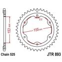 JT SPROCKETS JTR893.38ZBK : Corona JT 893 de zinc negro con 38 dientes