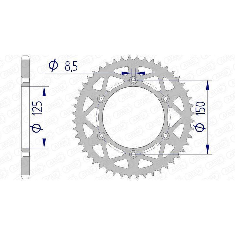 AFAM 72304N-48 : Corona AFAM aluminio 72304 - Paso 520