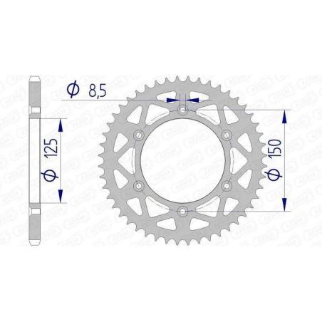 AFAM 72304N-48 : Corona AFAM aluminio 72304 - Paso 520