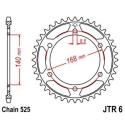 JT SPROCKETS JTR6.42ZBK : Corona JT 6 de zinc negro con 42 dientes