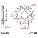 JT SPROCKETS JTF512.15RB : Piñón con goma anti-ruido JT SPROCKETS acero 512 - 520
