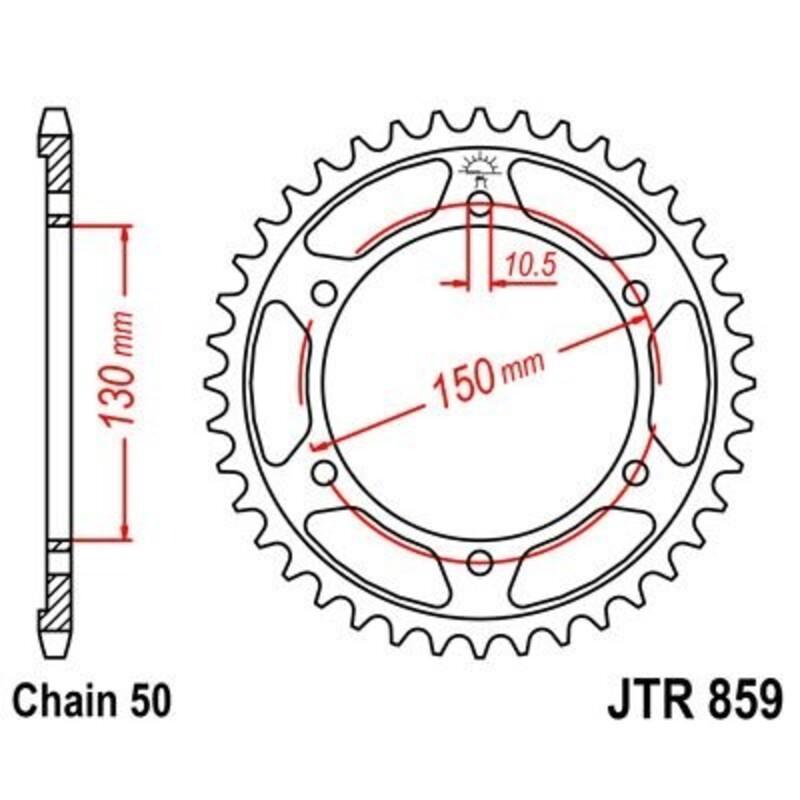 JT SPROCKETS JTR859.48ZBK : Corona JT 859 de zinc negro con 48 dientes