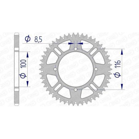 AFAM 17104+49 : Corona AFAM aluminio ultraligera autolimpiable 17104 - Paso 420
