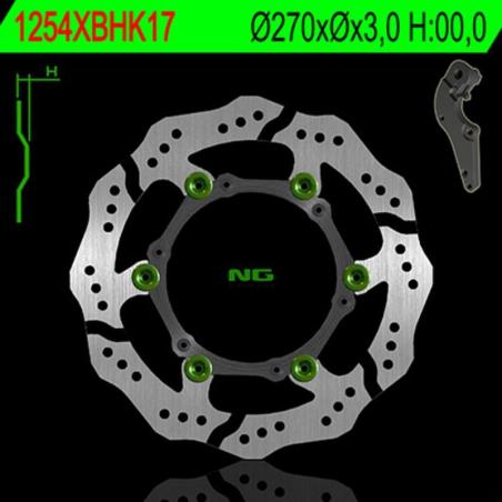 NG BRAKE DISC 1254XBH : Disco de freno NG BRAKES ondulado flotante