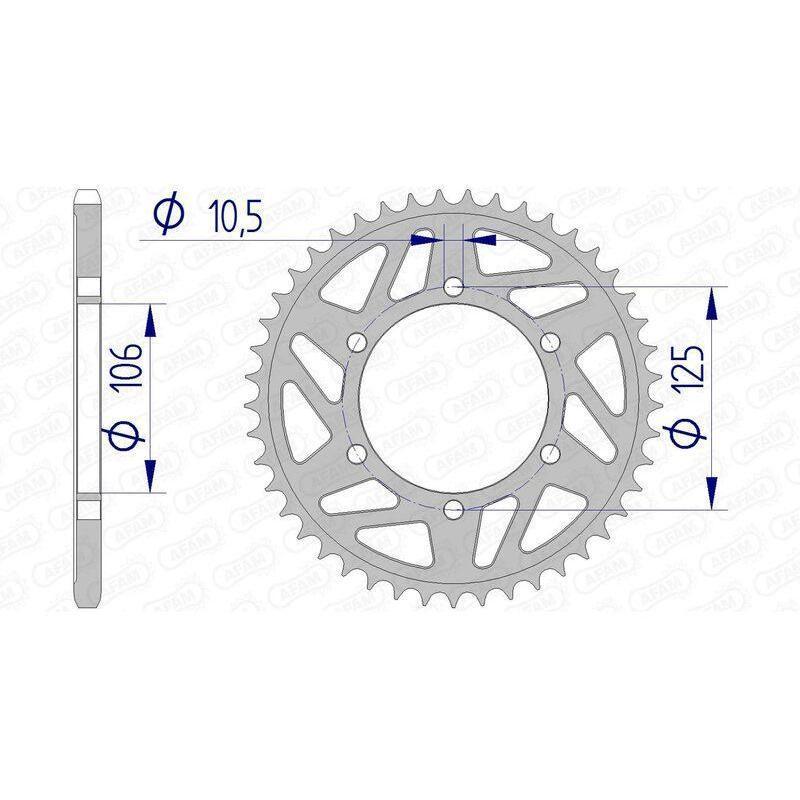 AFAM 87606-48 : Corona AFAM aluminio 87606 - Paso 520