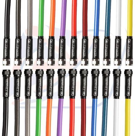 VENHILL 3H1000-BK : Latiguillo metálico negro Venhill 1000mm tuercas cromadas