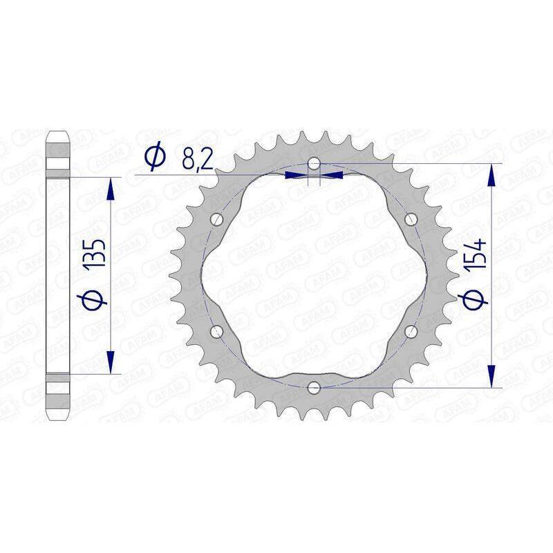 AFAM 51803-40 : Corona AFAM aluminio 51803 - Paso 525