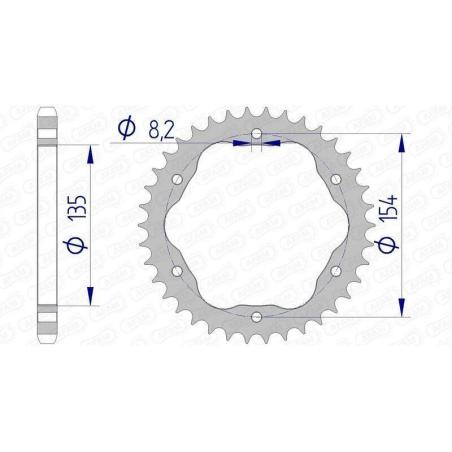 AFAM 51803-40 : Corona AFAM aluminio 51803 - Paso 525