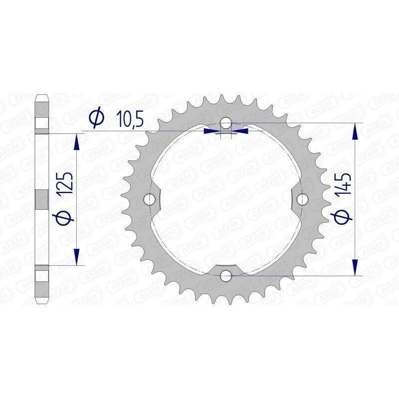 AFAM 13407-36 : Corona AFAM aluminio 13407 - Paso 520