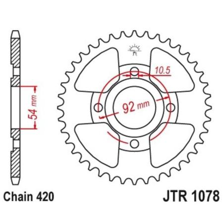 JT SPROCKETS JTR1078.60 : Corona JT 1078 de acero con 60 dientes