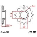 JT SPROCKETS JTF577.15RB : Piñón con goma anti-ruido JT SPROCKETS acero 577 - 520
