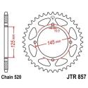 JT SPROCKETS JTR857.47ZBK : Corona JT 857 de zinc negro con 47 dientes