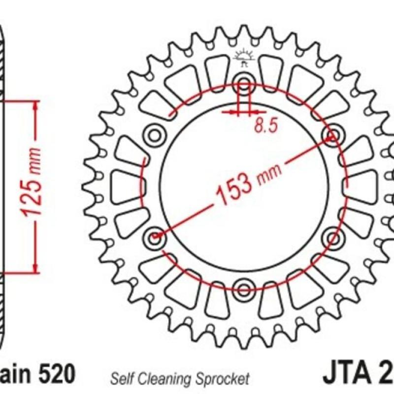 JT SPROCKETS JTA210.51BLK : Corona JT Aluminio negro JT 210 con 51 dientes