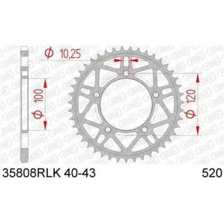 AFAM 35808RLK-43 : Corona AFAM acero ultraligera 35808 - Paso 520