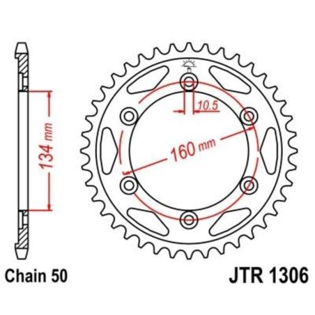 JT SPROCKETS JTR1306.40ZBK : Corona JT 1306 de zinc negro con 40 dientes