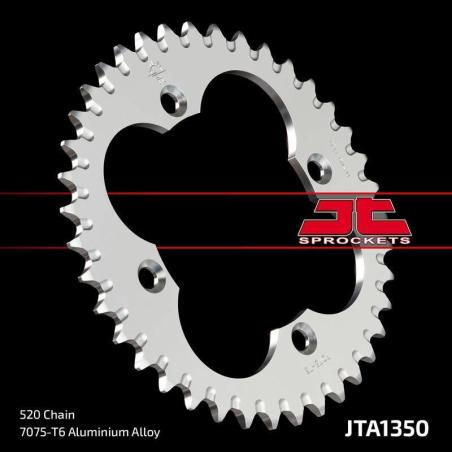 JT SPROCKETS JTA1350.38BLK : Corona JT Aluminio negro JT 1350 con 38 dientes