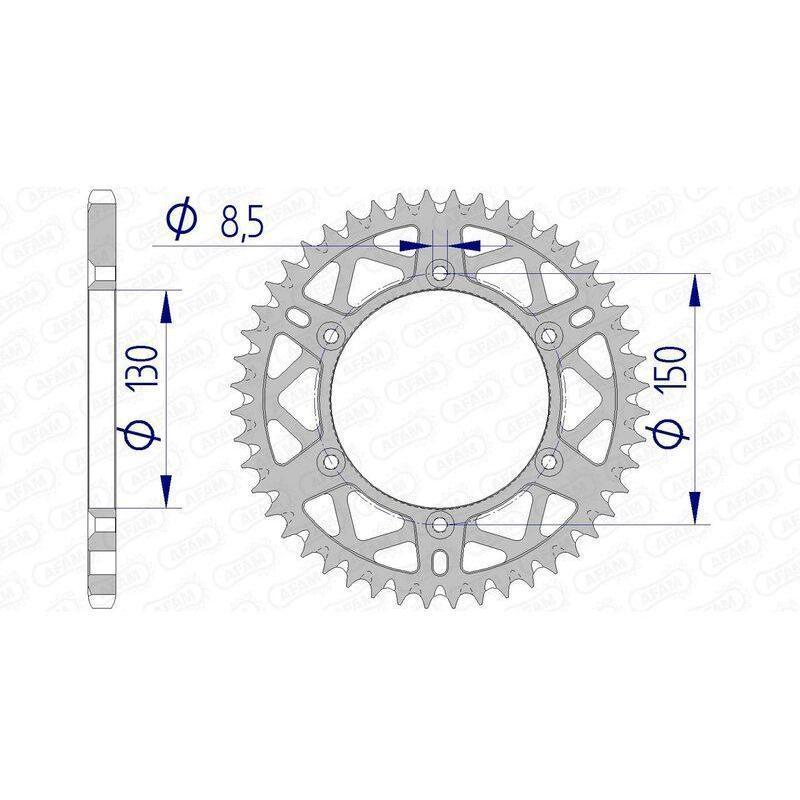 AFAM 13323+46 : Corona AFAM aluminio ultraligera autolimpiable 13323 - Paso 520