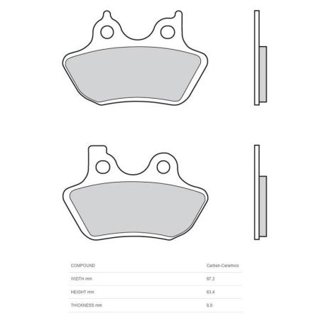 BREMBO 07HD16CC : Pastillas Brembo 07HD16CC Carbono cerámico