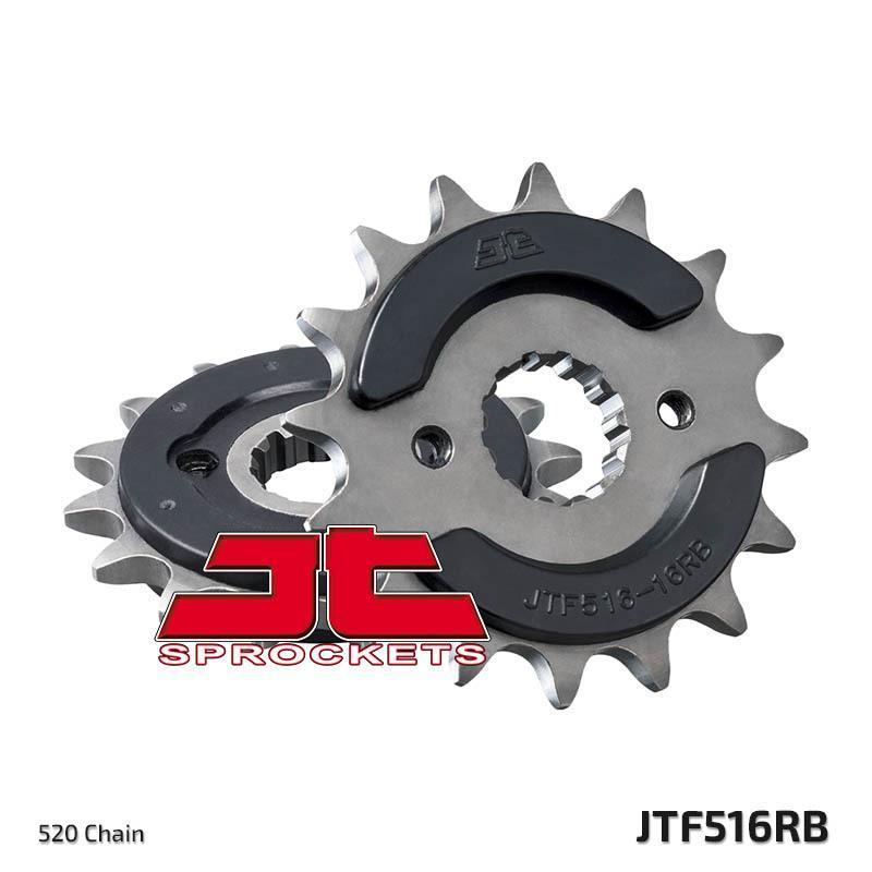 JT SPROCKETS JTF516.16RB : Piñón con goma anti-ruido JT SPROCKETS acero 516 - 520