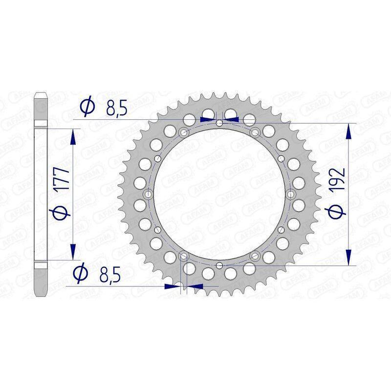 AFAM 63300-53 : Corona AFAM aluminio 63300 - Paso 520
