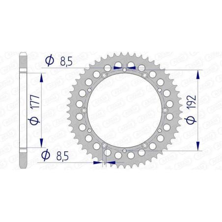 AFAM 63300-53 : Corona AFAM aluminio 63300 - Paso 520