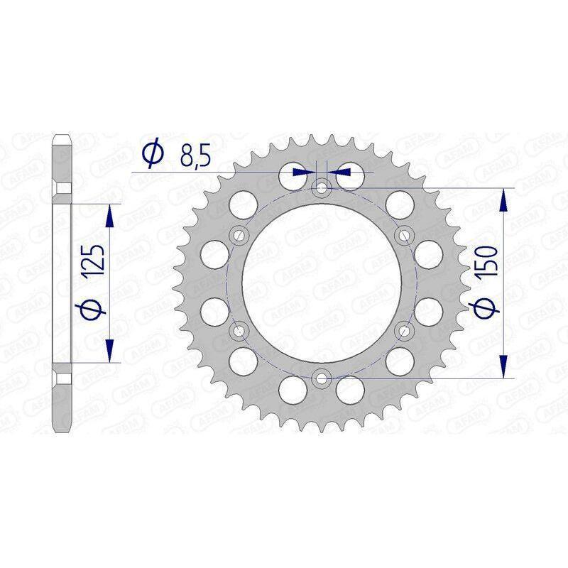 AFAM 72304N-42 : Corona AFAM aluminio 72304 - Paso 520