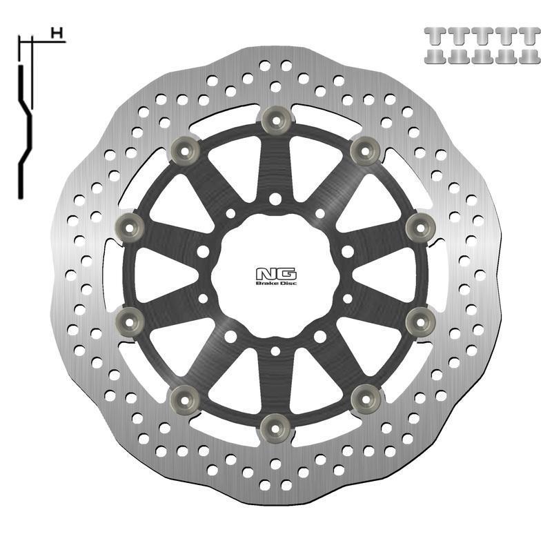 NG BRAKE DISC 1558XG : Disco de freno NG BRAKES ondulado flotante