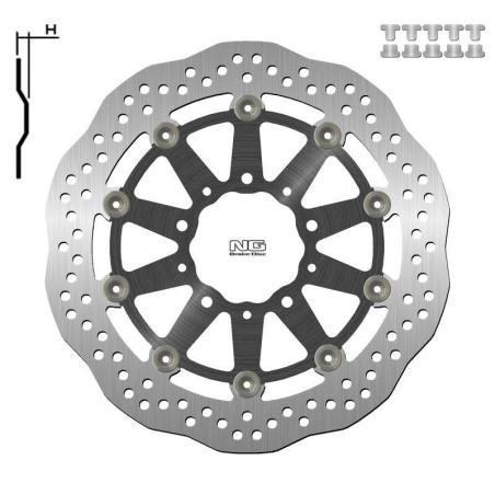 NG BRAKE DISC 1558XG : Disco de freno NG BRAKES ondulado flotante