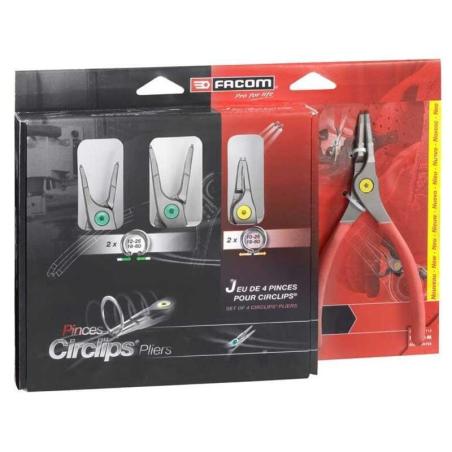 FACOM PCSNJ4PB : Juego de 4 alicates para circlips FACOM